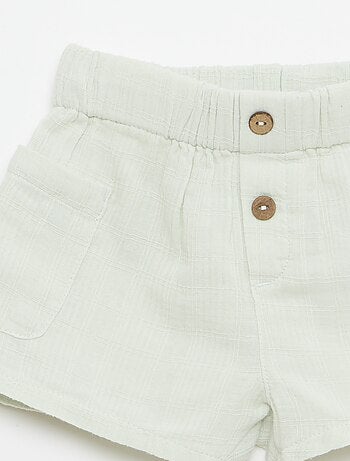 Short en coton avec 2 poches plaquées