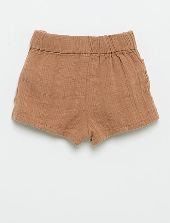 Short en coton avec 2 poches plaquées