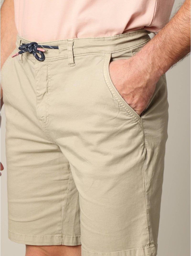 Short en coton avec braguette à fermeture à glissière 'Deeluxe' Beige gris - Kiabi