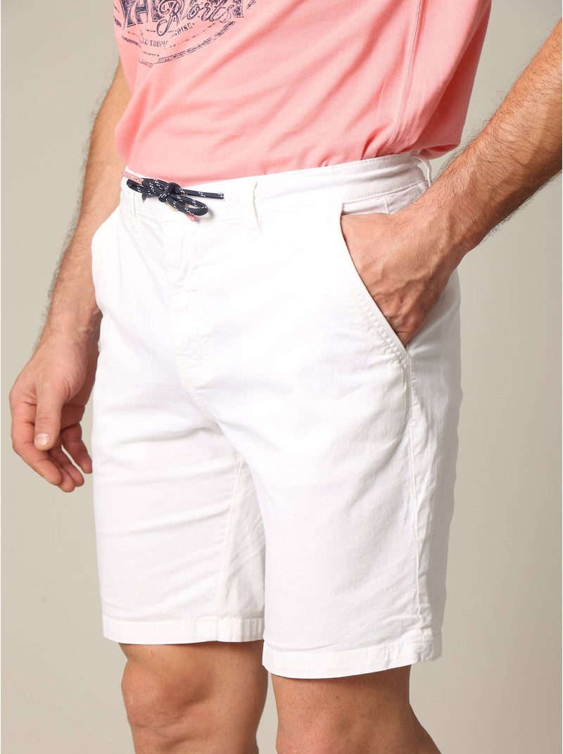 Short en coton avec braguette à fermeture à glissière 'Deeluxe' Blanc - Kiabi
