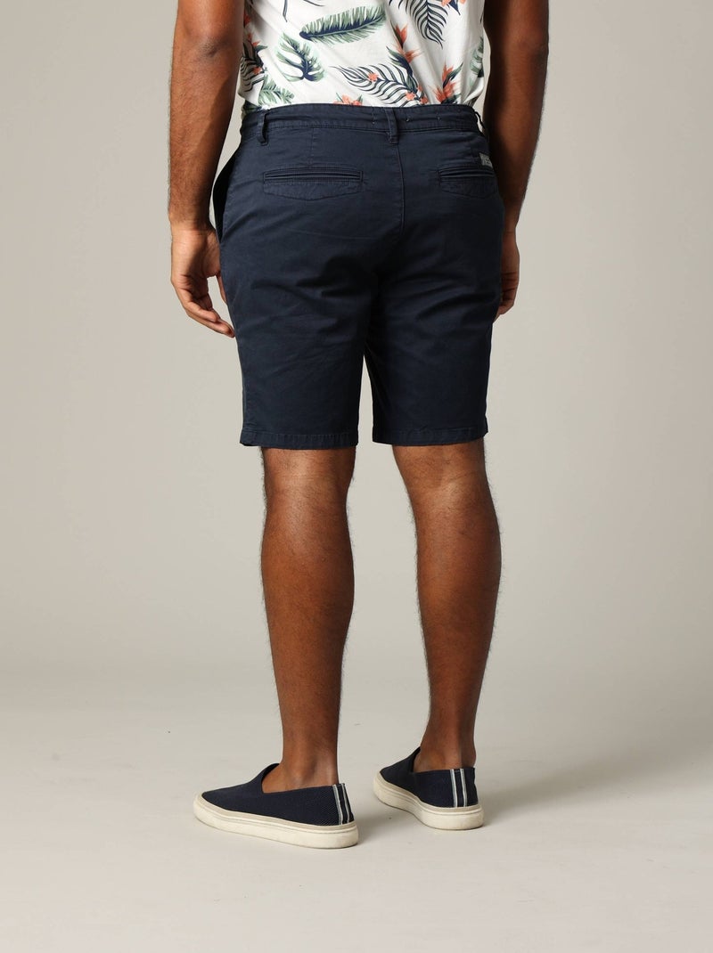 Short en coton avec braguette à fermeture à glissière 'Deeluxe' Bleu marine - Kiabi