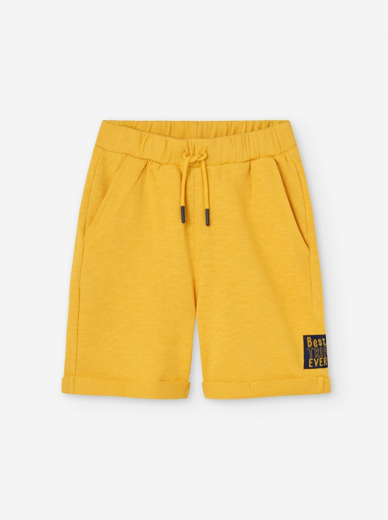 Short en Coton avec Détail Imprimé Jaune - Kiabi