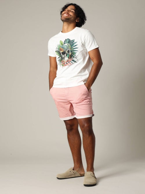 Short en coton avec détails géométriques et braguette fermeture à glissière 'Deeluxe' - Kiabi