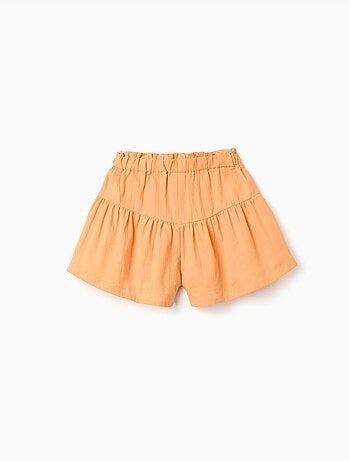 Short en coton avec doublure et taille paperbag