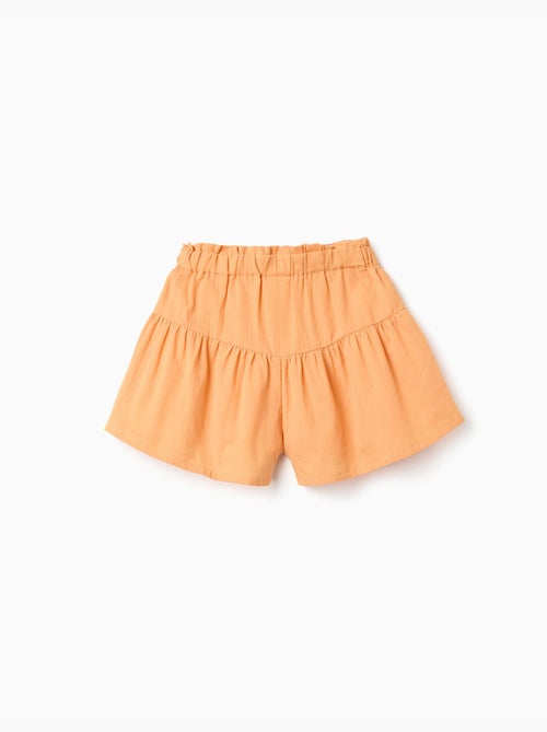 Short en coton avec doublure et taille paperbag - Kiabi