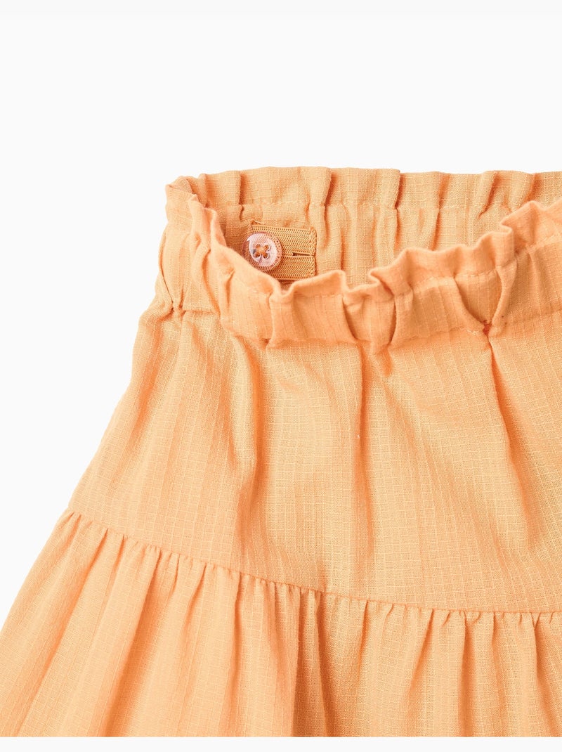 Short en coton avec doublure et taille paperbag Jaune foncé - Kiabi