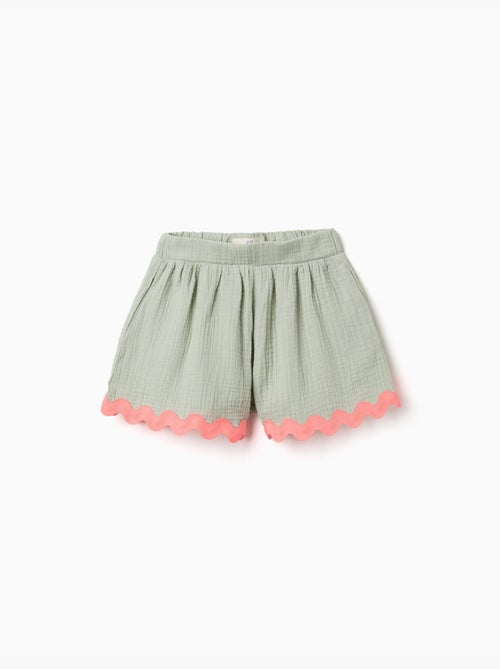 Short en coton avec finition ric rac - Kiabi Short en coton avec finition ric rac - Kiabi