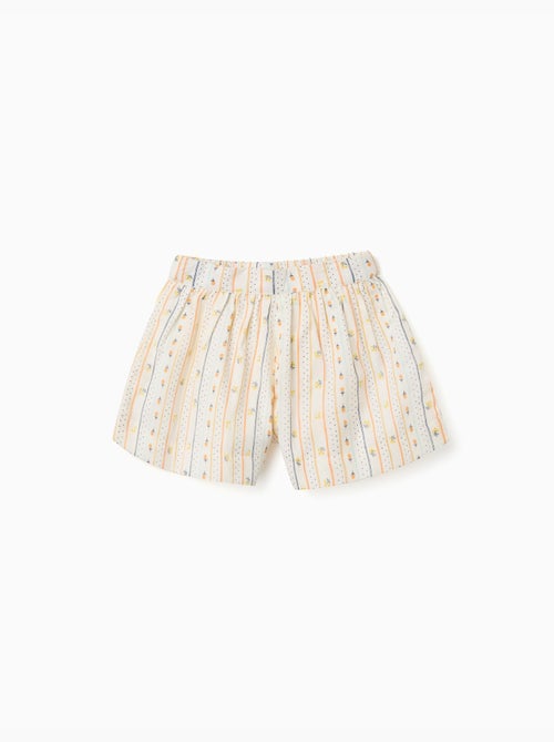 Short en coton avec fleurs et taille élastiquée - Kiabi Short en coton avec fleurs et taille élastiquée - Kiabi