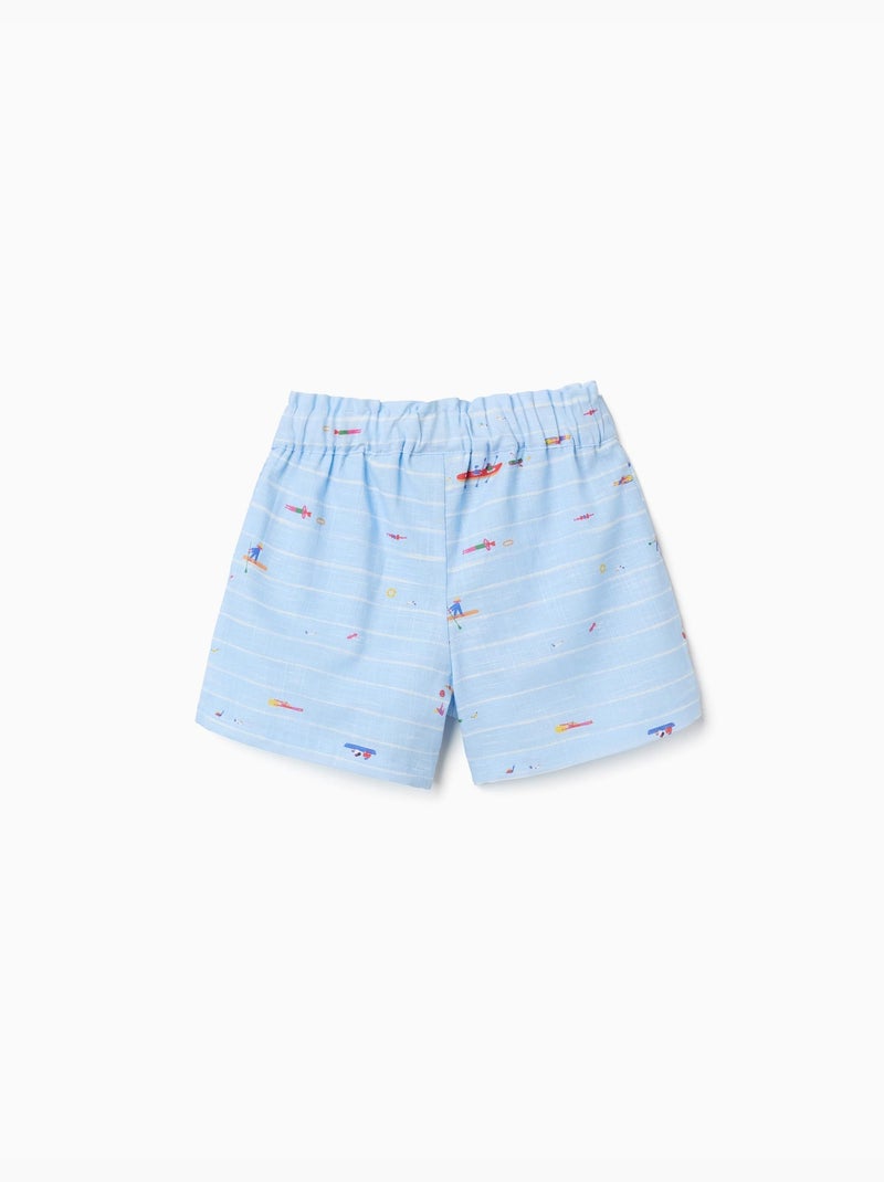 Short en coton avec imprimé Carolina Celas x Zippy Bleu clair - Kiabi