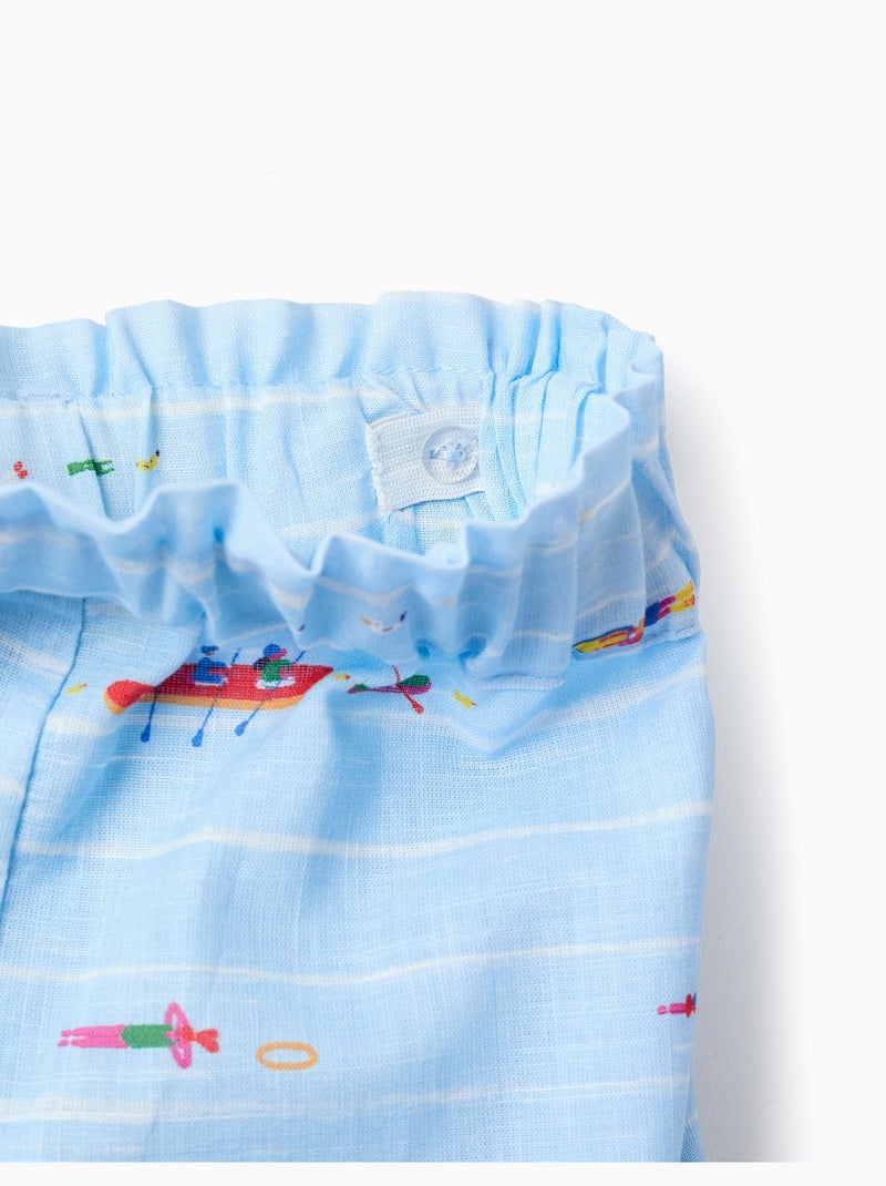 Short en coton avec imprimé Carolina Celas x Zippy Bleu clair - Kiabi