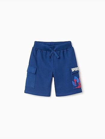Short en coton avec imprimé Spider-Man et poches cargo
