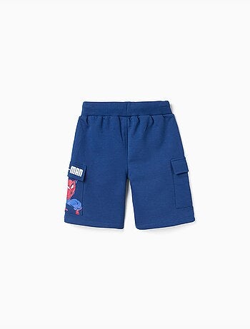 Short en coton avec imprimé Spider-Man et poches cargo