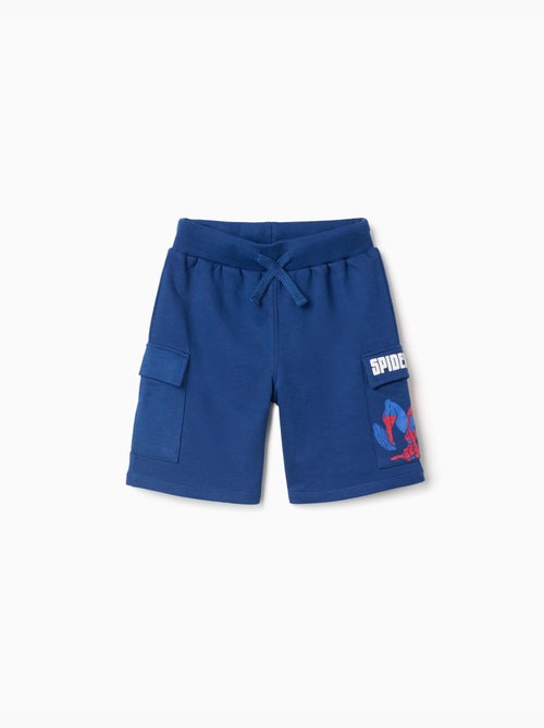 Short en coton avec imprimé Spider-Man et poches cargo - Kiabi