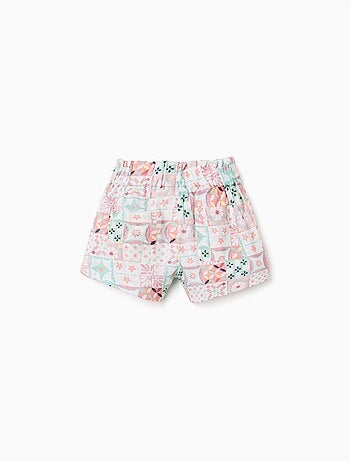 Short en coton avec motif mosaïque