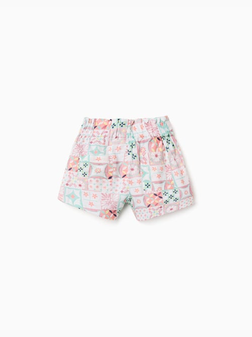 Short en coton avec motif mosaïque - Kiabi