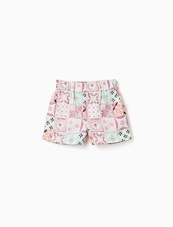 Short en coton avec motif mosaïque