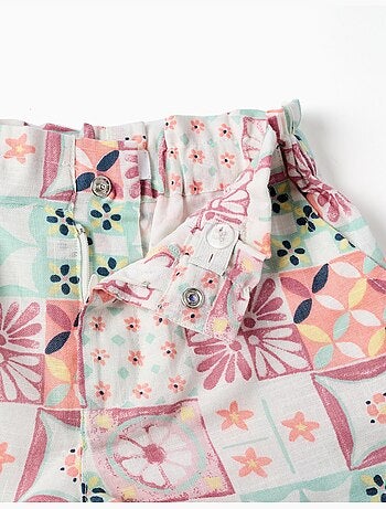 Short en coton avec motif mosaïque