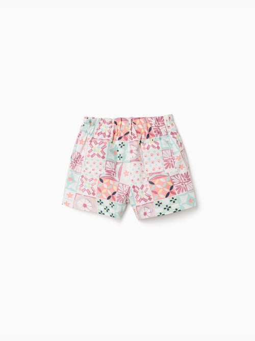 Short en coton avec motif mosaïque - Kiabi