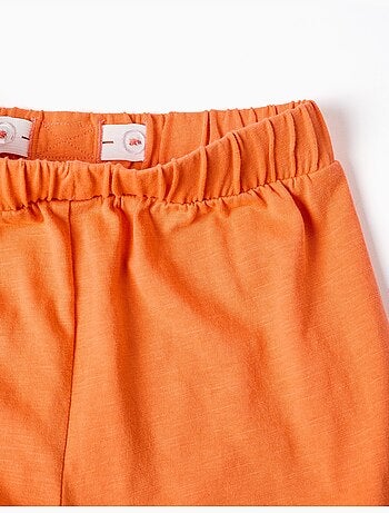 Short en coton avec taille élastique et volants