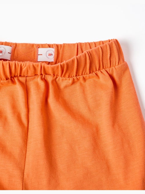 Short en coton avec taille élastique et volants - Kiabi