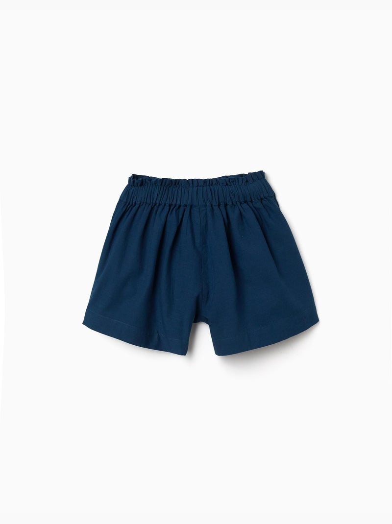 Short en coton avec taille élastique You&Me Bleu Bleu - Kiabi