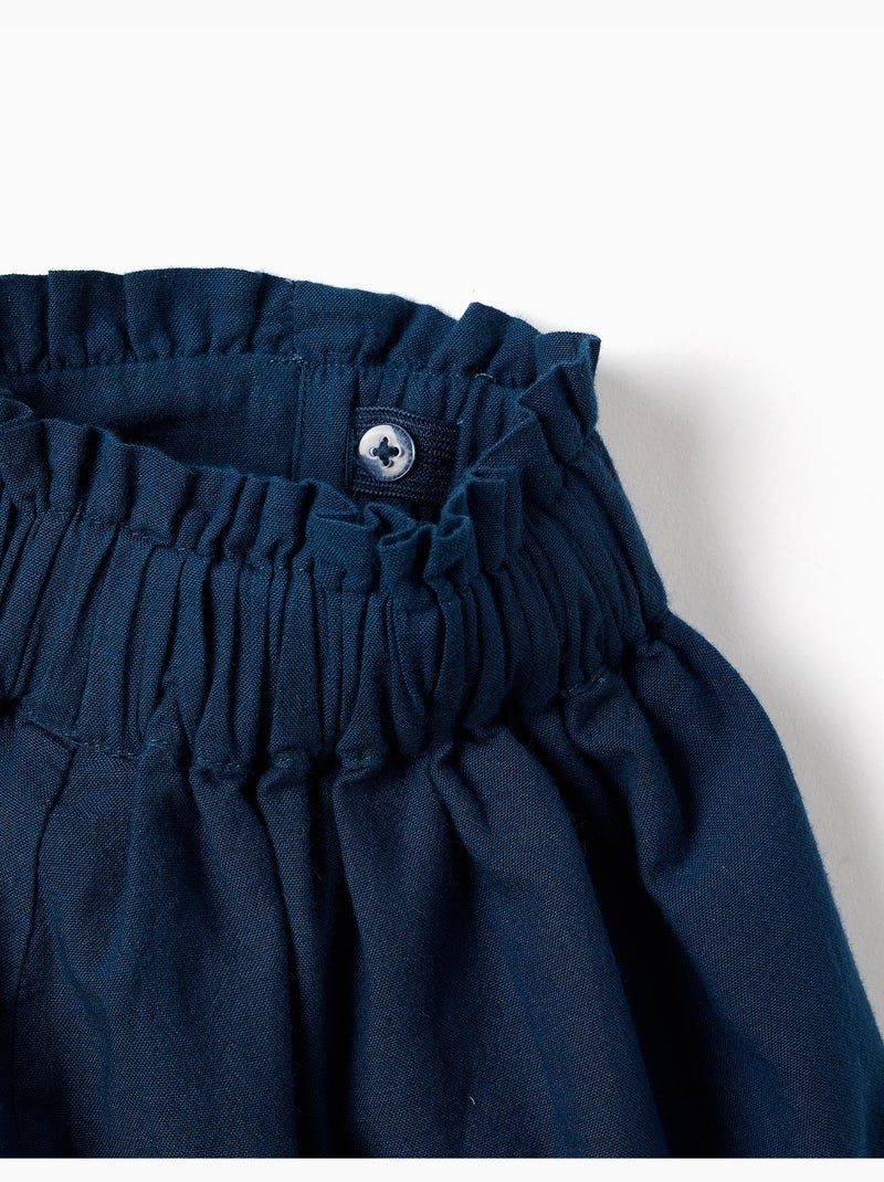 Short en coton avec taille élastique You&Me Bleu Bleu - Kiabi