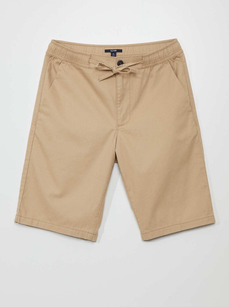 Short en coton Beige - Kiabi