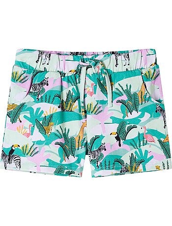 Short en coton élasthanne imprimé jungle all-over - vidaxl