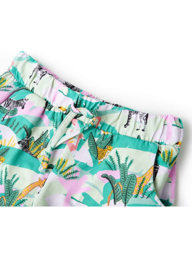 Short en coton élasthanne imprimé jungle all-over - vidaxl Vert - Kiabi