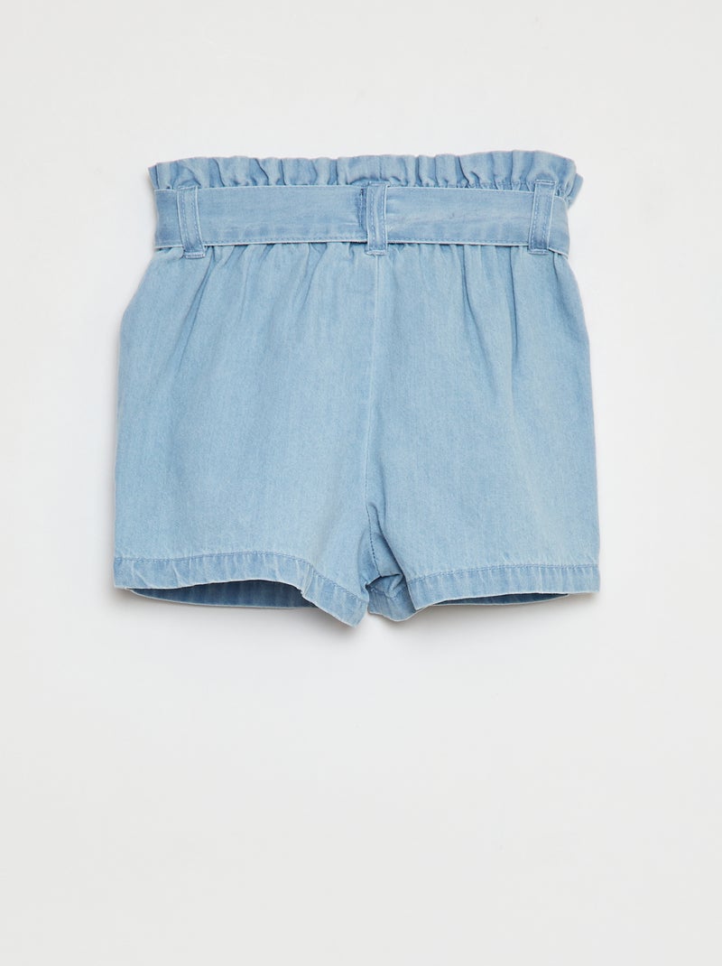 Short en coton esprit denim Bleu - Kiabi