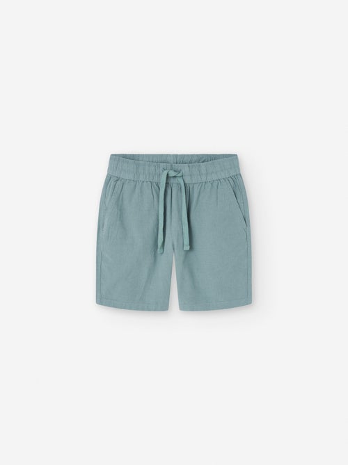 Short en Coton et Lin avec Cordon - Kiabi
