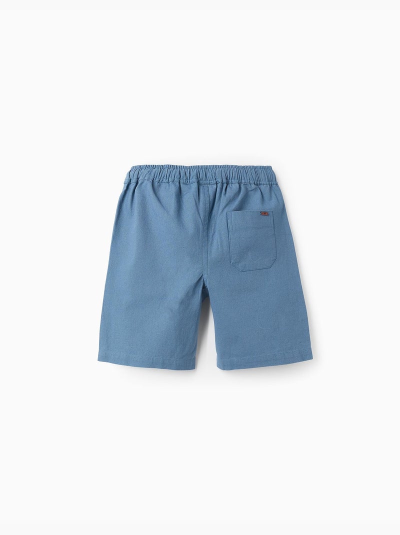 Short en Coton et Lin Bleu - Kiabi