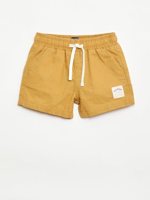 Short en coton et lin - Kiabi