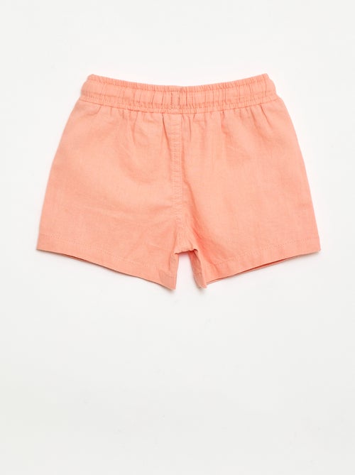 Short en coton et lin - Kiabi