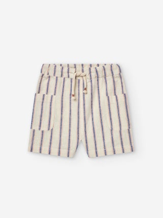 Short en Coton et Lin Rayé