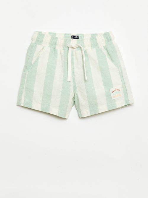Short en coton et lin - Kiabi