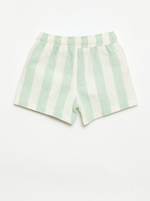 Short en coton et lin - Kiabi