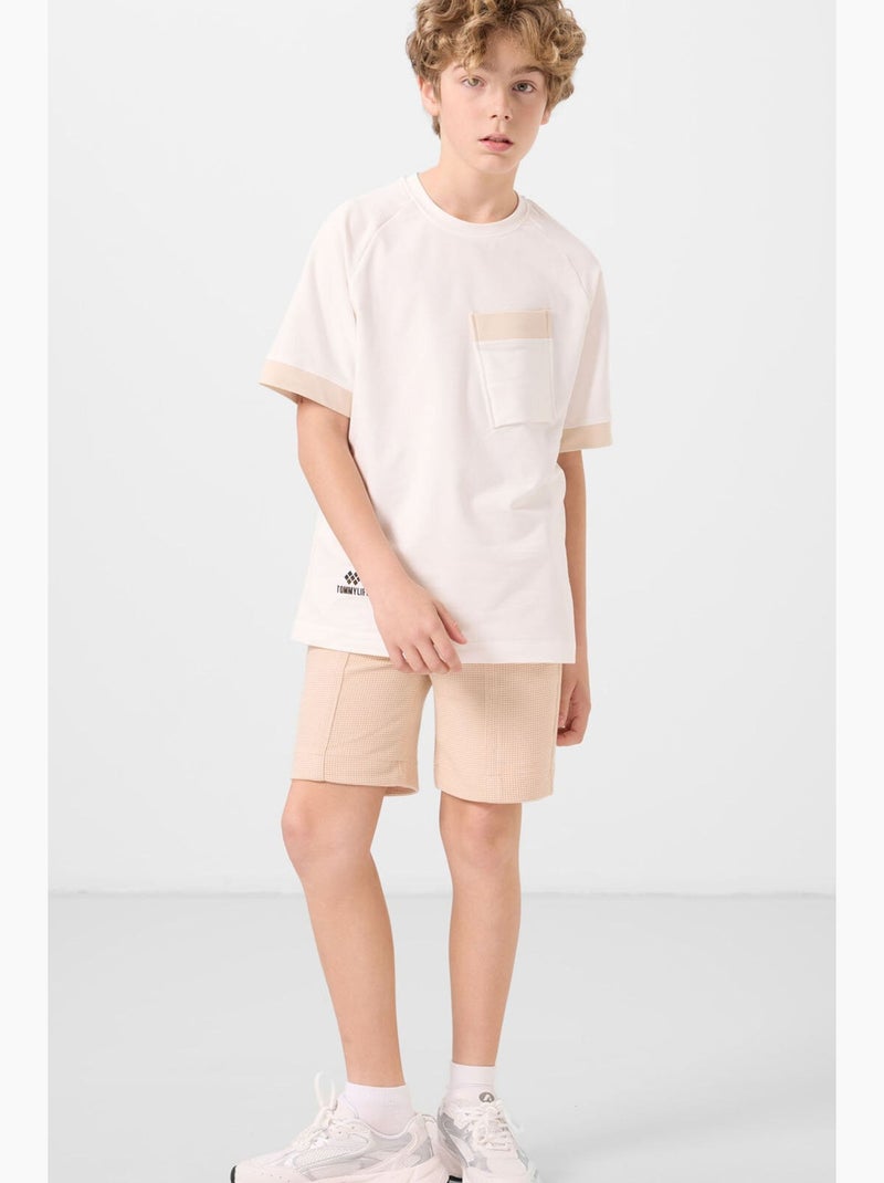 Short en coton et polyester tommy Noir Kaki - Kiabi