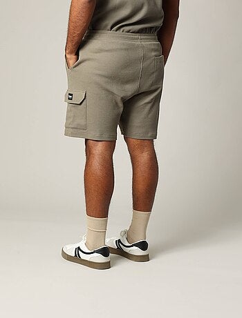 Short en coton gaufré à la taille élastiquée avec cordon 'Deeluxe'