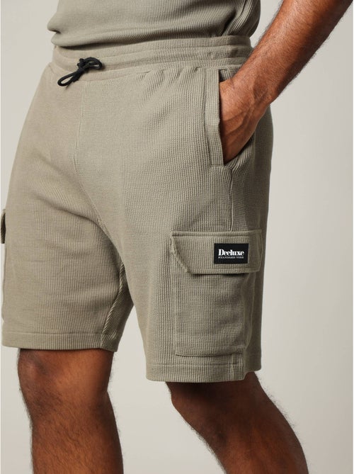 Short en coton gaufré à la taille élastiquée avec cordon 'Deeluxe' - Kiabi