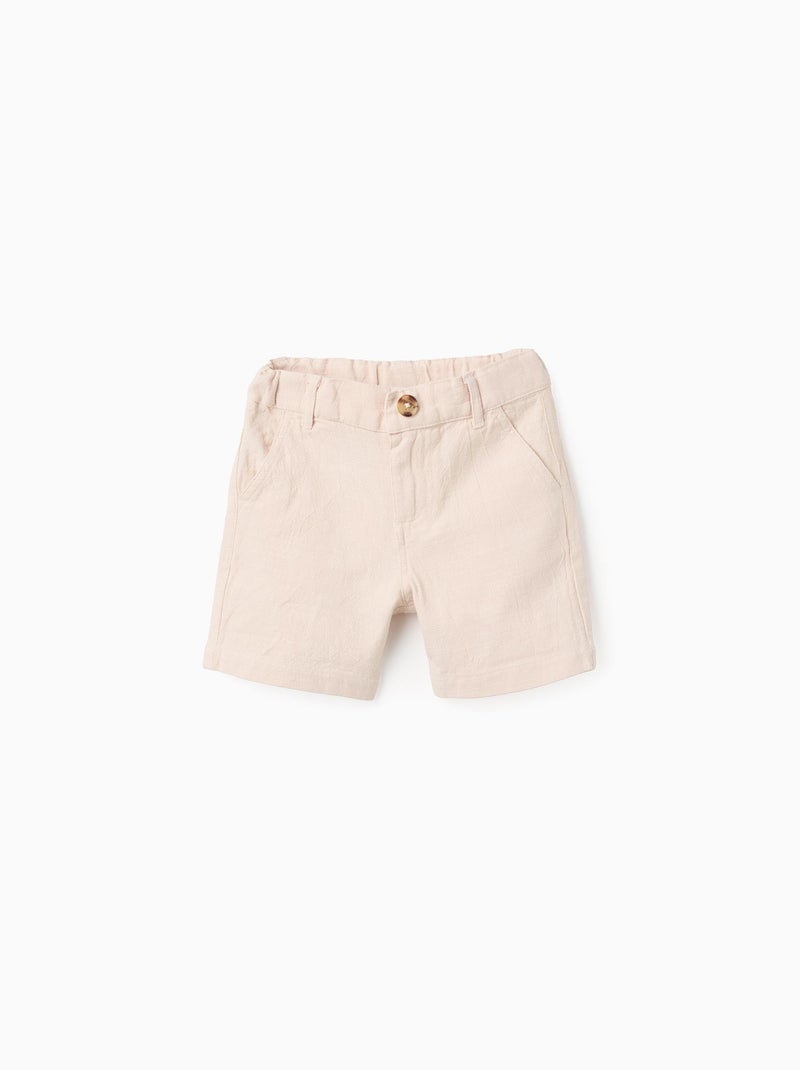 Short en Coton Slub Beige clair - Kiabi