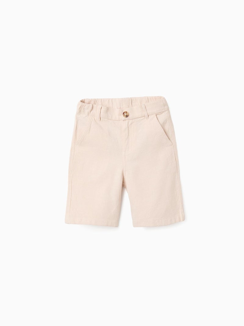 Short en Coton Slub Beige clair - Kiabi