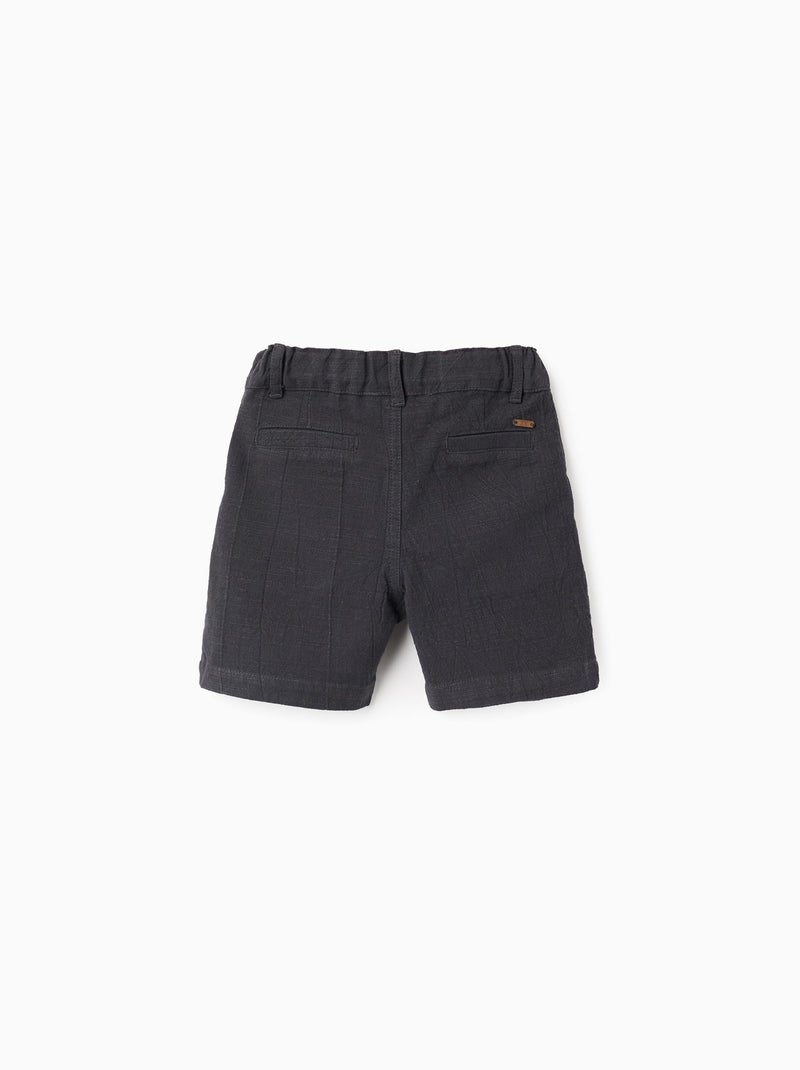 Short en Coton Slub Gris foncé - Kiabi