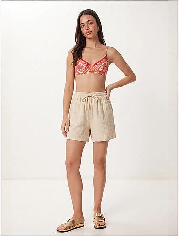 Short en coton taille haute et jambes larges istanbul