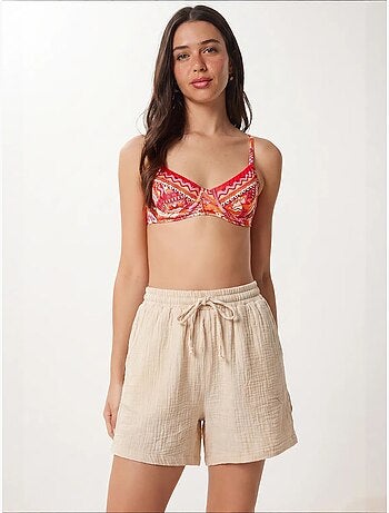 Short en coton taille haute et jambes larges istanbul