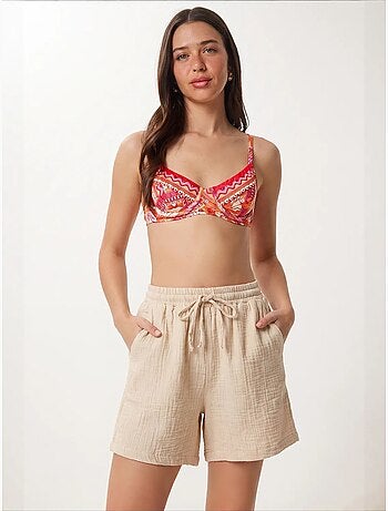 Short en coton taille haute et jambes larges istanbul