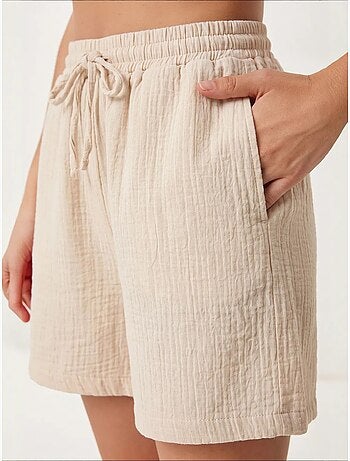 Short en coton taille haute et jambes larges istanbul
