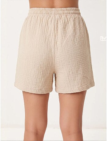Short en coton taille haute et jambes larges istanbul