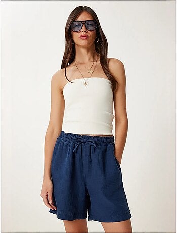 Short en coton taille haute et jambes larges istanbul
