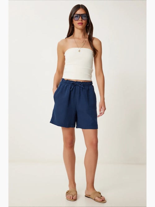 Short en coton taille haute et jambes larges istanbul - Kiabi Short en coton taille haute et jambes larges istanbul - Kiabi